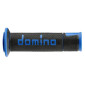 REVETEMENT POIGNEE DOMINO MOTO ON ROAD A450 NOIR/BLEU OPEN END 120-125mm (PAIRE) 8033900010246