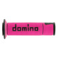 REVETEMENT POIGNEE DOMINO MOTO ON ROAD A450 FUCHSIA/NOIR OPEN END 120-125mm (PAIRE) 8033900004399