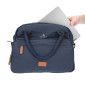 SACOCHE ARRIERE VELO HAPO.G VELOTAF BLEU FIXATION PORTE BAGAGE (28x34x15cm) - FIXATION SANGLES VELCRO SUR PORTE BAGAGE 3104889922808