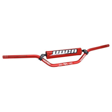 HANDLEBAR FOR 50cc MOTORBIKE VOCA CROSS - ALUMINIUM T6 - Ø22,2mm W 805mm H94mm - RED WITH PAD RED 3700948184486