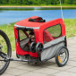 REMORQUE VELO UTILITAIRE MAXI 40Kg COLORI ROUGE AVEC ROUES 12" FIXATION AXE DE ROUE ARRIERE - POUR TRANSPORT BAGAGE - 2 OUVERTURES (avant+arrière) + BRAS (L 63cm x l 42cm x h 47cm) 3700948209158