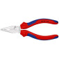 PINCE UNIVERSELLE PRO KNIPEX DEMI RONDE 145mm CHROME AVEC POIGNEE CONFORT ROUGE/BLEU (03 05 180) -MADE IN GERMANY- 4003773078975