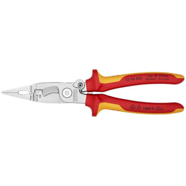 PINCE MULTIFONCTION PRO KNIPEX ISOLEE 1000 V POUR INSTALLATION ELECTRIQUE (6 FONCTIONS) (13 96 200) -MADE IN GERMANY - 4003773075110