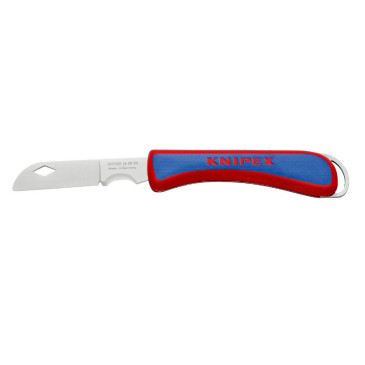 COUTEAU PLIANT PRO KNIPEX LAME EN ACIER INOXYDABLE ROUGE/BLEU (16 20 50 SB) -MADE IN GERMANY- 4003773082705