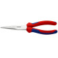 PINCE A BEC FIN PRO KNIPEX DEMI RONDE 200mm CHROME AVEC POIGNEE CONFORT ROUGE/BLEU (26 15 200) -MADE IN GERMANY- 4003773035022