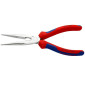 PINCE A BEC FIN PRO KNIPEX DEMI RONDE 200mm CHROME AVEC POIGNEE CONFORT ROUGE/BLEU (26 15 200) -MADE IN GERMANY- 4003773035022