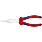 PINCE A BEC FIN PRO KNIPEX DEMI RONDE 200mm CHROME AVEC POIGNEE CONFORT ROUGE/BLEU (26 15 200) -MADE IN GERMANY- 4003773035022