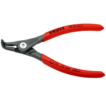 PINCE A CIRCLIPS EXTERIEUR PRO KNIPEX 140mm DIAM CIRCLIPS 10 A 25mm GRIS ATRAMENTISEE POINTE 0,9mm (COUDEE) (49 21 A01) -MADE IN GERMANY- 4003773048824