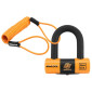 ANTITHEFT- U DISC LOCK ARMLOCK CK1 BLACK MINI 52 x 65 mm - Ø 16 mm - Orange with security cord (SRA approved) (3 keys) 3700948258750