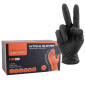 GANTS ATELIER NITRILE ECAILLES DE POISSON RESISTANT AUX PRODUITS CHIMIQUES, AUX HUILES, A L'ESSENCE NOIR HOMOLOGUE CE T8 (M) (BOITE DE 100) 3700948289389