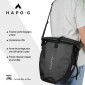 SACOCHE ARRIERE VELO HAPO.G WATERPROOF PVC 20L NOIR (VENDU A L'UNITE) - FIXATION CROCHETS SUR PORTE BAGAGE 3104889922457