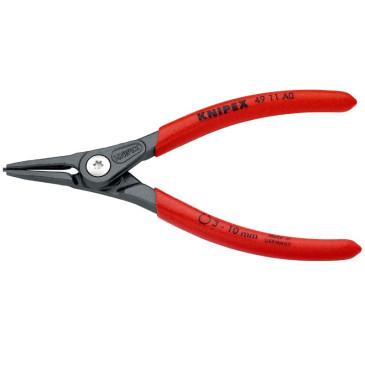 PINCE A CIRCLIPS EXTERIEUR PRO KNIPEX 140mm DIAM CIRCLIPS 3 A 10mm GRIS ATRAMENTISEE POINTE 0,9mm (DROITE) (49 11 A0) -MADE IN GERMANY- 4003773048718