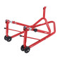 LEVE/BEQUILLE STAND MOTO P2R AVANT FIXATION SOUS TE DE FOURCHE ACIER ROUGE (HAUTEUR REGLABLE 67 à 88 cm) 3700948289266