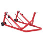 LEVE/BEQUILLE STAND MOTO P2R AVANT FIXATION SOUS TE DE FOURCHE ACIER ROUGE (HAUTEUR REGLABLE 67 à 88 cm) 3700948289266