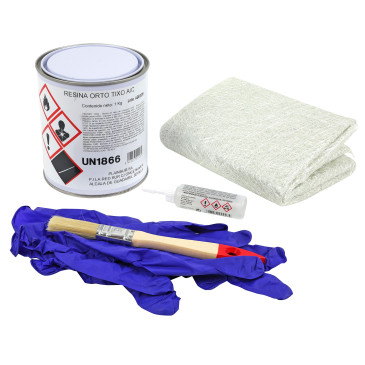 REPARATION CARROSSERIE/CARENAGE VOCA STYLE KIT COMPLET COMPRENNANT FIBRE DE VERRE, RESINE, ACTIVATEUR, BROSSE ET GANT 3700948300855