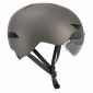 CASQUE TROTTINETTE ADULTE CITY CP03 GRIS VISIERE ET ECLAIRAGE INTEGRE TAILLE L REGLAGE MOLETTE - SELECTION P2R- 8435764422010