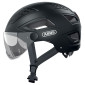 CASQUE VELO ADULTE ABUS URBAIN HYBAN 2.0 ACE VELOURS NOIR ECLAIRAGE INTEGRE TAILLE M (52-58cm) REGLAGE MOLETTE 4003318869341