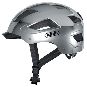 CASQUE VELO ADULTE ABUS URBAIN HYBAN 2.0 CHROME ARGENT TAILLE L (56-61cm) REGLAGE MOLETTE 4003318401978