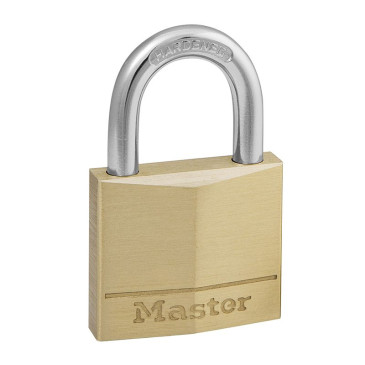 CADENAS A CLE MASTERLOCK LAITON ANSE ACIER CEMENTE LARGEUR 30mm, ANSE 16mm, DIAM 5mm (DOUBLE VERROUILLAGE) (VENDU A L'UNITE) 3520190092922