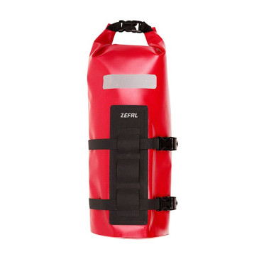 SACOCHE DE FOURCHE VELO ZEFAL Z ADVENTURE DRY BAG ROUGE ETANCHE FIXATION SANGLES AUTO-AGGRIPANTES / CLIPS (Lg28.5cm - 4LITRES) CHARGE MAXI 2.5kgs (SUPPORT FIXATION NON INCLUS REF: 199763) 3420586603148