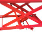 LIFT TABLE for MOTORBIKE - STEEL MADE - RED - SIZE 180x60 cm - Minimum Height 21 CM / Maxi 71 cm (MAX LOAD 450 kg) 3700948219294