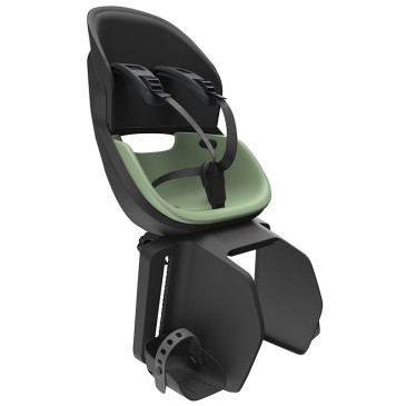 PORTE BEBE/SIEGE ENFANT ARRIERE PRODIGEE ICON A FIXER SUR PORTE BAGAGE FIXATION ETAU NOIR COUSSIN VERT JADE AVEC SERRURE (JUSQU'A 22 Kg MAX) (HOMOLOGUE CE EN 14344) 8020092012639