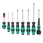 WERA 9527 - BALL GRIP SCREWDRIVER SET 9 Pieces - Slotted, Phillips,Torx - Black/green - German tools for workshop. 4013288227577