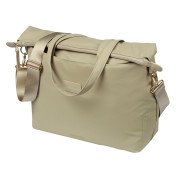 SACOCHE ARRIERE VELO LATERALE SAC ORDINATEUR PORTABLE BASIL MANHATTAN WATERPROOF BEIGE DROIT/GAUCHE 12L FIXATION HOOK ON (12x38x30cm) FERMETURE PLIANT ANTI-PLUIE 8715019184505