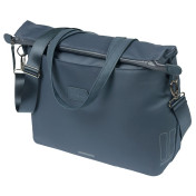 SACOCHE ARRIERE VELO LATERALE SAC ORDINATEUR PORTABLE BASIL MANHATTAN WATERPROOF BLEU DROIT/GAUCHE 12L FIXATION HOOK ON (12x38x30cm) FERMETURE PLIANT ANTI-PLUIE 8715019184512