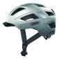 CASQUE VELO ADULTE ABUS URBAIN HYBAN 2.0 ARGENT ECLAIRAGE INTEGRE TAILLE M (52-58cm) REGLAGE MOLETTE 4003318869143