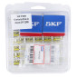 ROULEMENT BOITE DE VITESSES + CAGE AIGUILLES 50 A BOITE P2R SKF ADAPTABLE DERBI 50 SENDA (2 x 6203 2Z + 2 x HK1412) (ROULEMENTS SKF + DOUILLES SKF) -SELECTION P2R- 3700948306451