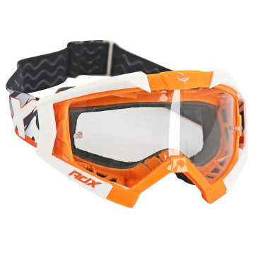 MASQUE/LUNETTES CROSS ADX MX ORANGE/BLANC ECRAN TRANSPARENT ANTI-RAYURES (HOMOLOGUE EN1938) (+ LIVRE AVEC ECRAN MIROIR) 3700948287750