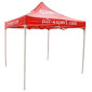 TENTE PADDOCK/BARNUM/TONNELLE P2R 2,5x2,5M ROUGE/BLANC STRUCTURE ACIER, TOILE POLYESTER OXFORD, HAUTEUR REGLABLE (SANS CLOISONS) 3700948300183