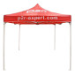 TENTE PADDOCK/BARNUM/TONNELLE P2R 2,5x2,5M ROUGE/BLANC STRUCTURE ACIER, TOILE POLYESTER OXFORD, HAUTEUR REGLABLE (SANS CLOISONS) 3700948300183