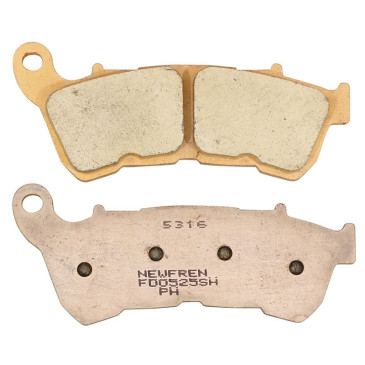 BRAKE PADS NEWFREN FOR HARLEY DAVIDSON 883-1200 xWd 2014> Front (L 118mm - H 49.1mm - thk 9.2mm) (FD0525SH) (CUSTOM SINTERED) 8025832416777