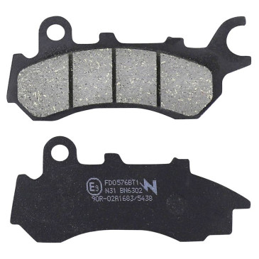 BRAKE PADS SET (2 pads) - NEWFREN FOR HONDA 125 CB F 2017>2022 (FD0576BT) (TOURING ORGANIC) 8025832420224