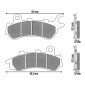 BRAKE PADS SET (2 pads) - NEWFREN FOR HONDA 125 CB F 2017>2022 (FD0576BT) (TOURING ORGANIC) 8025832420224