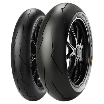 PACK/TRAIN DE PNEU MOTO AVANT + ARRIERE PIRELLI DIABLO SUPERCORSA V2 SC2 RADIAL ZR 120/70-17 FRONT TL 58W + 180/55-17 REAR TL 73W (VENDU PAR 2) 3700948305478