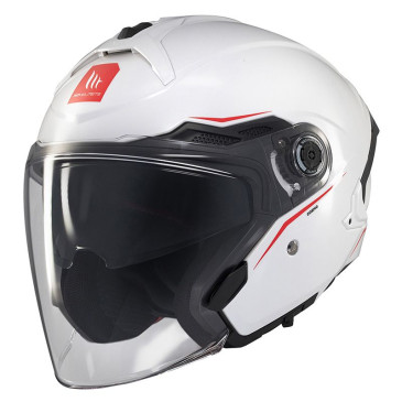 CASQUE JET MT VIALE SV S COSMO A0 DOUBLE ECRANS BLANC BRILLANT M (ECE 22.06) 8434639215603