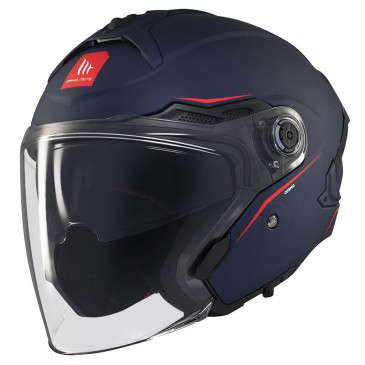 CASQUE JET MT SV S COSMO A7 DOUBLE ECRANS BLEU MAT M (ECE 22.06) 8434639214941