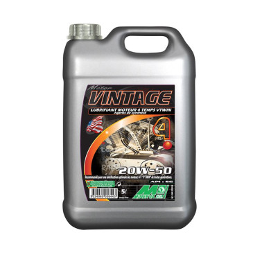 HUILE MOTEUR 4 TEMPS MINERVA MOTO VINTAGE 20W50 MULTIGRADE (5L) (MOTO CLASSIC) (100% MADE IN FRANCE) 3324960006443