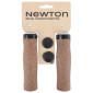 POIGNEE VTC / CITY NEWTON EFFET LIEGE MARRON LOCK ON NOIR L131mm AVEC BOUCHON NOIR (PAIRE) 3700948299777