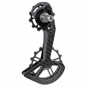 CHAPE DERAILLEUR OVERSIZE ROUTE ARRIERE COMPATIBLE SHIMANO ULTEGRA RD8150 / DURA-ACE 12V RD9250 (EN CARBONE AVEC ROULEMENT CERAMIQUE ET GALETS 12 ET 16DTS) 3700948289648