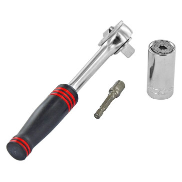 SOCKET WRENCH KIT + RATCHET KEY+SOCKET HOLDER - TIVOLY Ø 7> 19 mm (3 PIECES KIT) 3221910820985