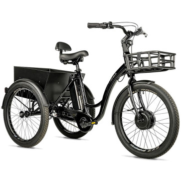 TRICYCLE ELECTRIQUE/VAE CITY LEADER FOX 24" LOVELO 2025 MIXTE NOIR BRILLANT 3V SHIMANO NEXUS MOTEUR ROUE AV BAFANG 36V 45Nm BATTERIE 17,4Ah 8592826103277