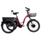 TRICYCLE ELECTRIQUE/VAE CITY LEADER FOX 24" CURTIS 2025 MIXTE BORDEAUX BRILLANT 8V SHIMANO NEXUS MOTEUR ROUE AV BAFANG 36V 45Nm BATTERIE 17,4Ah