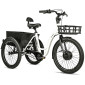 TRICYCLE ELECTRIQUE/VAE CITY LEADER FOX 24" LOVELO 2025 MIXTE BLANC BRILLANT 3V SHIMANO NEXUS MOTEUR ROUE AV BAFANG 36V 45Nm BATTERIE 17,4Ah