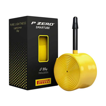 CHAMBRE A AIR VELO 700 x 23-32 PIRELLI P ZERO SMARTUBE VALVE PRESTA JAUNE / NOIR 60 mm 8019227409437