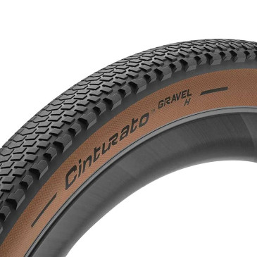 PNEU GRAVEL 700 X 35 PIRELLI CINTURATO GRAVEL H CLASSIC TANWALL NOIR FLANC MARRON TUBELESS READY TS (35-622) 8019227377071