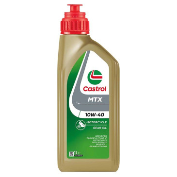 HUILE DE TRANSMISSION CASTROL 10W40 MTX (1 L) SEMI-SYNTHETIQUE POUR MOTOS 2T, 4T 8005707903106